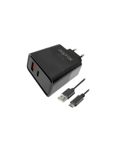 APPROX CARGADOR 65W QC 1 X USB A+ 1 X USB C+CABLE
