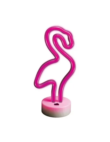 Lampara forever neon led on a stand flamingo pink