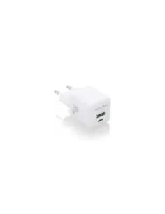Cargador de Pared GaN Aisens ASCH-20W2P010-W/ 1xUSB Tipo-C/ 1xUSB/ 20W
