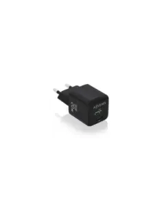 Cargador de Pared GaN Aisens ASCH-20W2P011-BK/ 1xUSB Tipo-C/ 1xUSB/ 20W