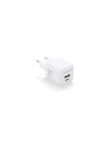 Cargador de Pared GaN Aisens ASCH-25W2P014-W/ 1xUSB Tipo-C/ 1xUSB/ 25W