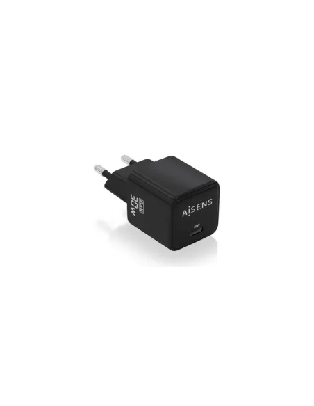 Cargador de Pared GaN Aisens ASCH-30W1P036-BK/ 1xUSB Tipo-C/ 30W