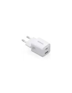 Cargador de Pared GaN Aisens ASCH-30W2P020-W/ 1xUSB Tipo-C/ 1xUSB/ 30W