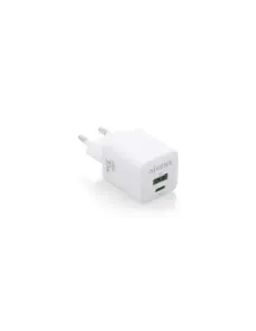 Cargador de Pared GaN Aisens ASCH-30W2P037-W/ 1xUSB Tipo-C/ 1xUSB/ 30W