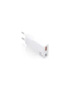 Cargador de Pared GaN Aisens ASCH-30W2P046-W/ 1xUSB Tipo-C/ 1xUSB/ 30W/ Blanco