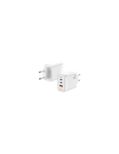 Cargador de Pared GaN Aisens ASCH-65W3P007-W/ 2xUSB Tipo-C/ 1x USB/ 65W