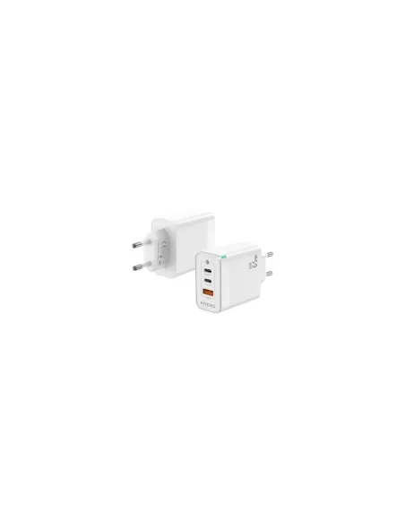 Cargador de Pared GaN Aisens ASCH-65W3P007-W/ 2xUSB Tipo-C/ 1x USB/ 65W