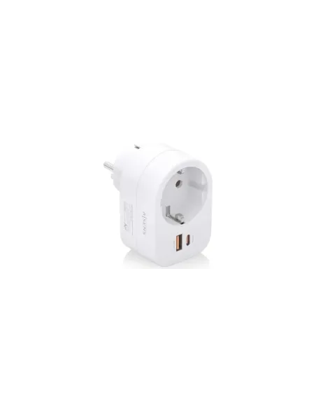 Enchufe Aisens ASPS-1A1C06-W/ 1 Toma de Corriente/ 1 USB Tipo-C PD/ 1 USB/ Blanco