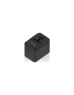 Cargador de Pared Universal GaN para Viaje Aisens ASPS-2A3C09-BK/ Toma de Corriente Universal/ 3xUSB Tipo-C/ 2xUSB/ 35W