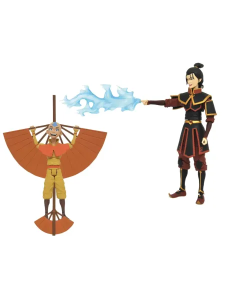 Surtido figuras diamond collection avatar the last airbender aang & azula 6 unidades action figures series 2 18 cm