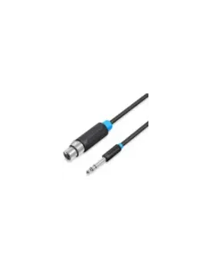 Cable Estéreo Vention BBEBH/ Jack 6.5 Macho - XLR Hembra/ 2m/ Negro