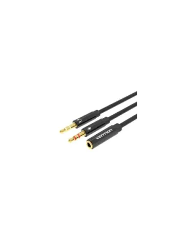 Cable Estéreo Vention BBTBY/ 2x Jack 3.5 Macho - Jack 3.5 Hembra/ 30cm/ Negro