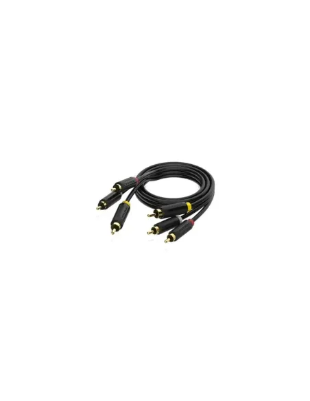 Cable Estéreo Vention BCABH/ 3x RCA Macho - 3x RCA Macho/ 2m/ Negro