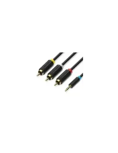 Cable Estéreo Vention BCBBG/ Jack 3.5 Macho - 3x RCA Macho/ 1.5m/ Negro