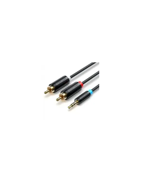 Cable Estéreo Vention BCLBD/ Jack 3.5 Macho - 2x RCA Macho/ 50cm/ Negro