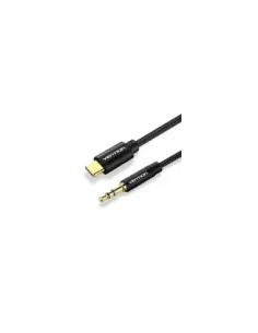 Cable Conversor Audio Vention BGABF/ USB Tipo-C Macho - Jack 3.5 Macho/ 1m/ Negro