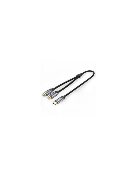 Cable Conversor Vention BGVHG/ 2x RCA Hembra - USB Tipo-C Macho/ 1.5m/ Gris