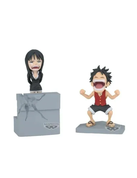 Figura banpresto one piece world collectable log stories luffy & robin 10cm