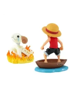 Figura banpresto one piece world collectable figure log stories monkey.d.luffy & going merry 8cm