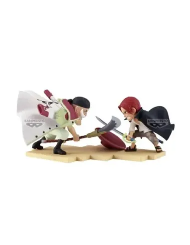 Figura banpresto one piece world collectable figure log stories edward newgate vs shanks 13cm