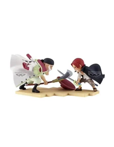 Figura banpresto one piece world collectable figure log stories edward newgate vs shanks 13cm