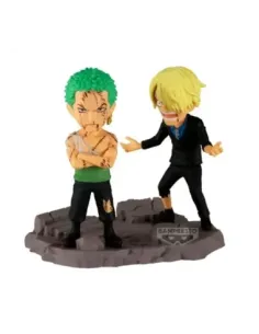 Figura banpresto one piece world collectable figure log stories roronoa zoro & sanji -  pulgadas...nothing...at all!!!! 8cm