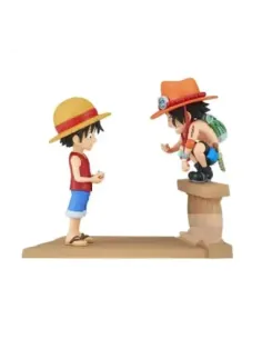 Figura banpresto one piece world collectable log stories luffy y ace 8cm