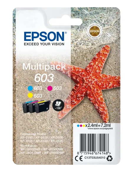 Multipack tinta epson estrella de mar 3 tintas 603