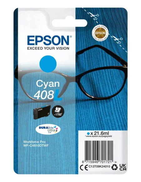 Cartucho tinta epson 408l cian durabrite 408l ultra ink