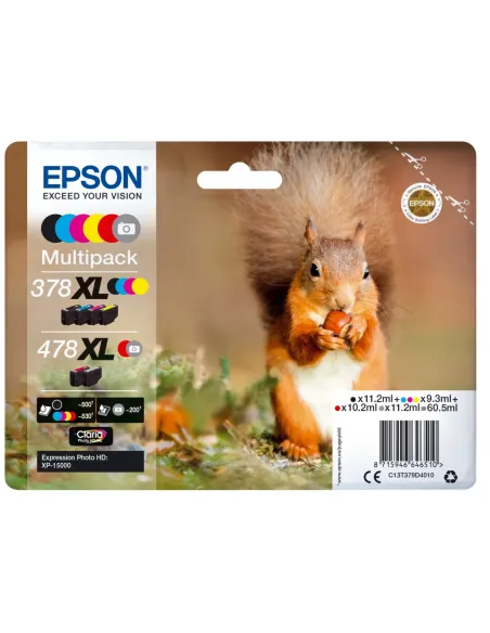Multipack cartucho epson c13t379d4010 6 colores 378xl - 478xl