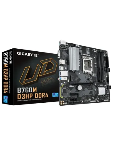 GIGABYTE B760M D3HP DDR4 - Compatible con CPUs Intel Core de 14ª generación, VRM Digital 4+1+1 fases, hasta 5333MHz DDR4 (OC), 2