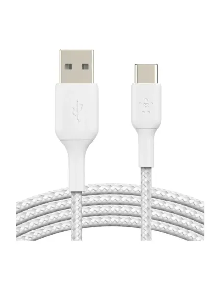 Cable usb tipo c a usb tipo a belkin 3m -  macho - macho -  blanco -  trenzado