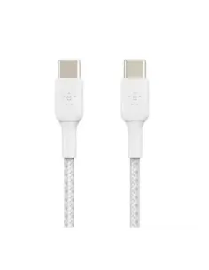 Cable usb tipo c belkin 2m -  macho - macho -  blanco -  trenzado