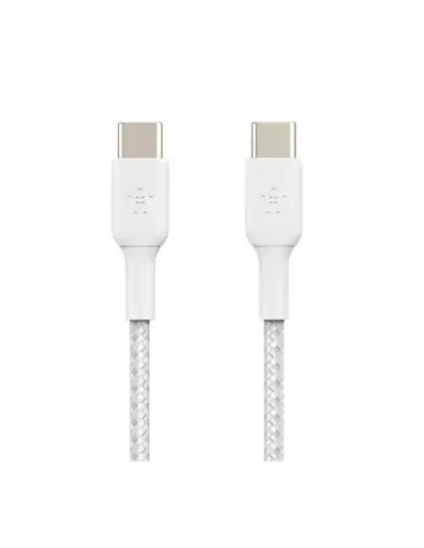 Cable usb tipo c belkin 2m -  macho - macho -  blanco -  trenzado