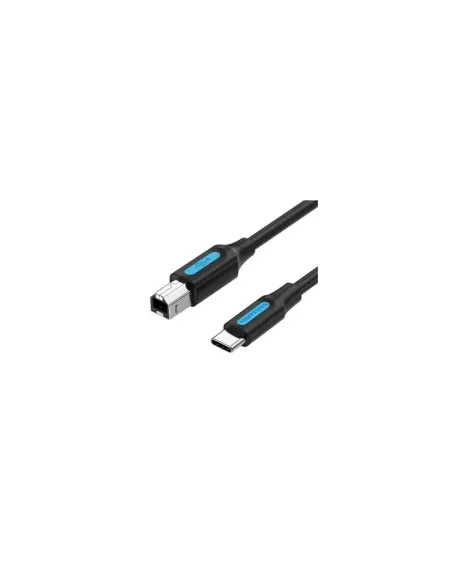 Cable USB 2.0 Tipo-C Vention CQUBH/ USB Tipo-B Macho - USB Tipo-C Macho/ 480Mbps/ 2m/ Negro