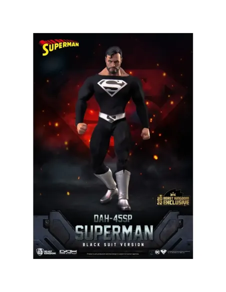 Figura beast kingdom dc comics superman dynamic8h traje negro especial