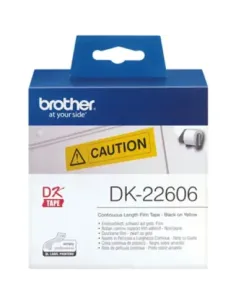 Etiquetas cinta continua brother amarilla dk22606 62mm