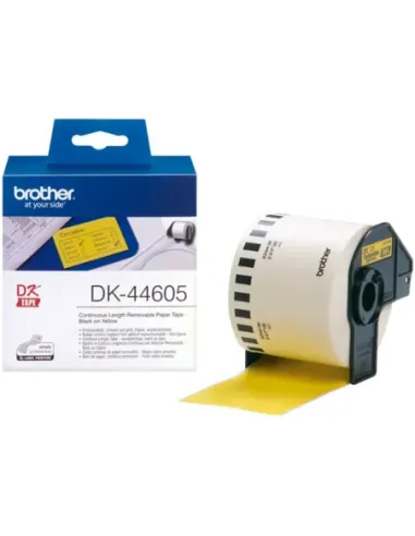 Etiquetas cinta continua brother amarilla dk44605 62mm
