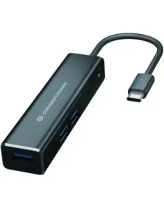 Adaptador conceptronic usb tipo c a hub usb 3 puertos con lector de tarjetas