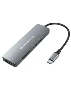 Adaptador usb - c 6en1 conceptronic donn11 -  hdmi usb 3.0 - lector sd