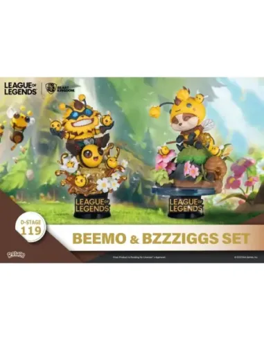 Set de 2 figuras beast kingdom dstage league of legends beemo y bzzziggs