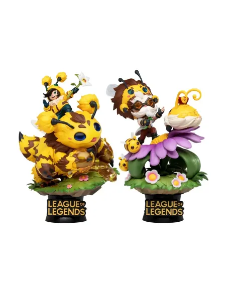 Set de 2 figuras beast kingdom dstage league of legends nunu beelump y heimerstinger