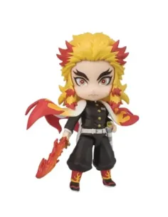 Figura tamashii nations demon slayer kimetsu no yaiba kyojuro rengoku flame breathing mugen train figuarts mini