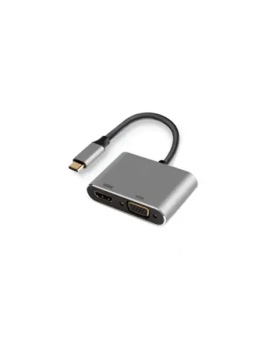 Adaptador ewent usb tipo c a hdmi 4k  y vga 15cm - macho -  hembra