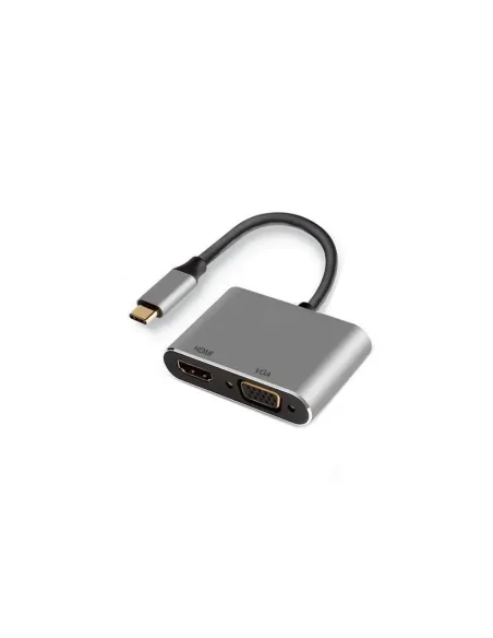 Adaptador ewent usb tipo c a hdmi 4k  y vga 15cm - macho -  hembra