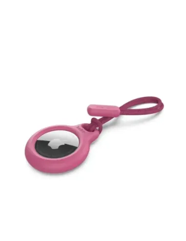 Llavero belkin f8w974btpnk apple airtag rosa con correa