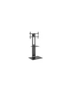 Soporte de Suelo Inclinable/ Giratorio con Bandeja DVD Aisens FT86TSE-399 para TV de 37-86"/ hasta 50kg