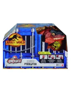 Figura mattel jurassic world dinosaurio desenjaulado en llamas