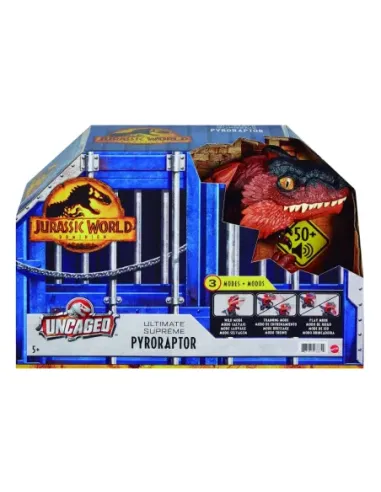 Figura mattel jurassic world dinosaurio desenjaulado en llamas