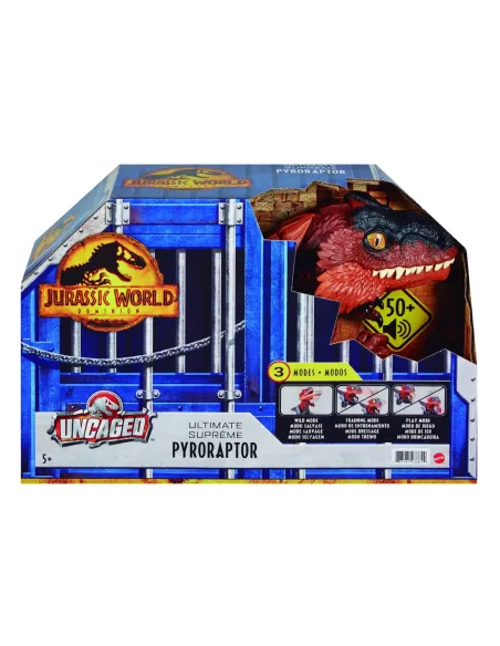 Figura mattel jurassic world dinosaurio desenjaulado en llamas